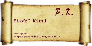 Pikó Kitti névjegykártya